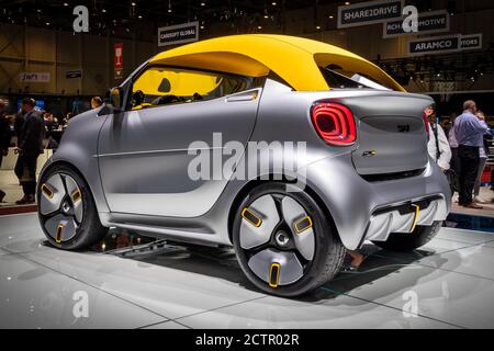 Electric Smart forease+ auf dem 89. Genfer Autosalon. Genf, Schweiz - 5. März 2019. Stockfoto