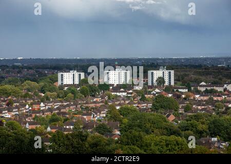 Wohntürme in Rubery, Rednal und Longbridge, Vororte südlich von Birmingham, Großbritannien Stockfoto