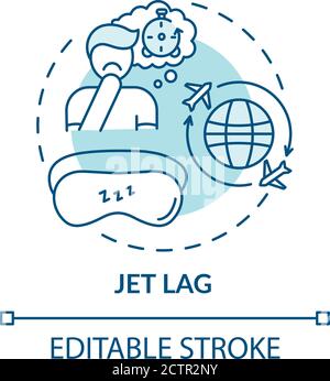 Jet lag türkisfarbenes Konzeptsymbol Stock Vektor