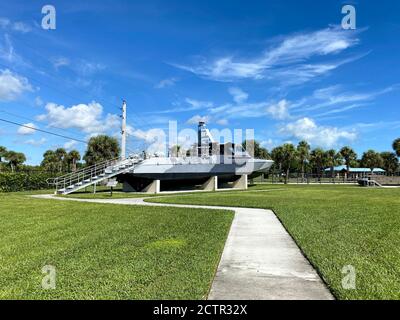 Ft. Pierce,FL/USA-9/17/20: Die MK V ist eine mittelgroße Spezialoperationen Assault Craft, die von Navy Robben im Kampf verwendet wird. Stockfoto