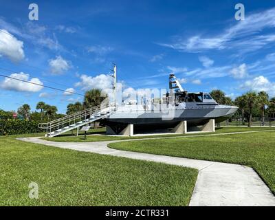 Ft. Pierce,FL/USA-9/17/20: Die MK V ist eine mittelgroße Spezialoperationen Assault Craft, die von Navy Robben im Kampf verwendet wird. Stockfoto