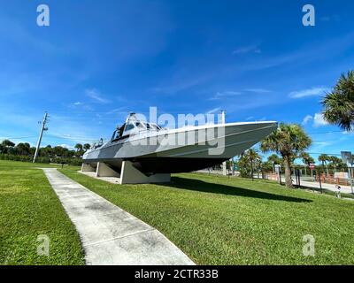 Ft. Pierce,FL/USA-9/17/20: Die MK V ist eine mittelgroße Spezialoperationen Assault Craft, die von Navy Robben im Kampf verwendet wird. Stockfoto
