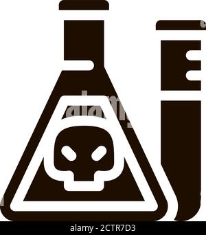 Flasche Mit Vektor-Symbol Für Chemische Flüssigkeit Stock Vektor