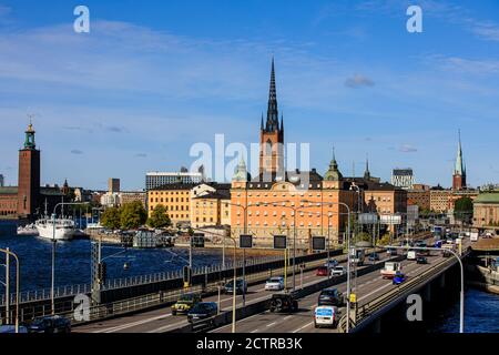 Allgemeine Ansichten von Stockholm, Schweden, die derzeit keine Sperrungen aufgrund von Covid-19 / Coronavirus haben, aber dies kann sich ändern, wenn Fälle beginnen Stockfoto
