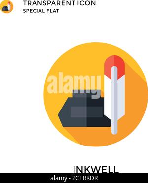Inkwell-Vektor-Symbol. Flache Illustration. Vektor EPS 10. Stock Vektor