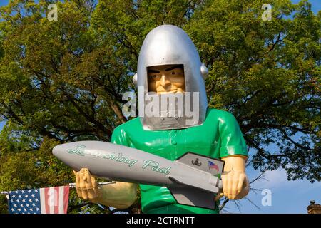 Wilmington, Illinois / USA - September 23 2020 der Zwillinge-Riese auf der historischen Route 66 an einem wunderschönen Herbstmorgen. Stockfoto