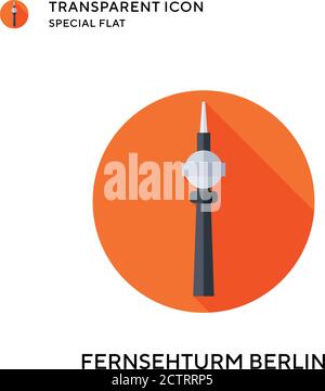 Vektorsymbol Fernsehturm berlin. Flache Illustration. Vektor EPS 10. Stock Vektor