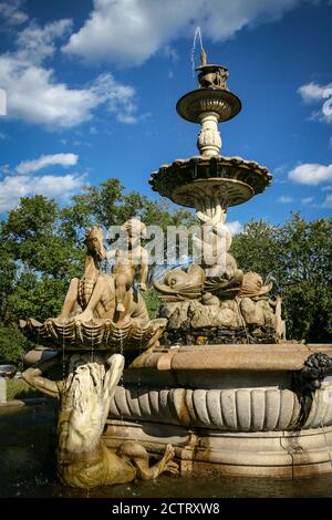 Rockefeller Fountain; 1872 in Italien gemeißelt und 1903 in New York installiert Stockfoto