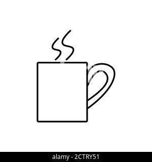Symbole für Kaffeetassen, Umrissstil Stock Vektor