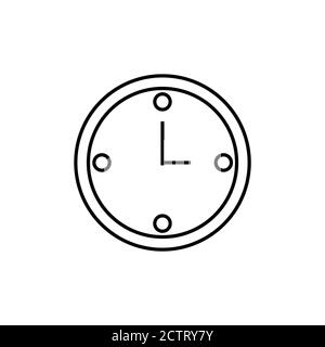 Uhr Symbol, Umriss Stil Büro Stock Vektor