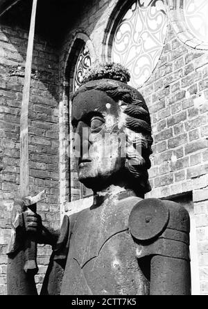 Die Roland-Statue von Brandenburg in Deutschland, Foto aufgenommen 1986 Stockfoto