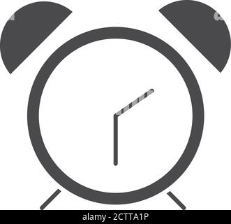 Uhr Wecker Zeit Instrument Vektor Illustration Silhouette Symbol Stil Stock Vektor