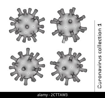Satz von 3d-Vektor Coronavirus Zeichen oder Symbole für Sekunde Illustrationen zu Wellenpandemien und medizinische Broschüren Stock Vektor