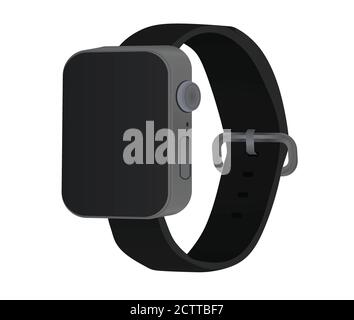 Schwarze Smart Hand Uhr. vektor-Illustration Stock Vektor