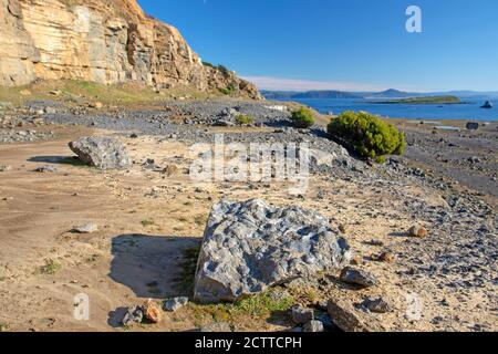 Das Fossil Cliffs auf Maria Island Stockfoto