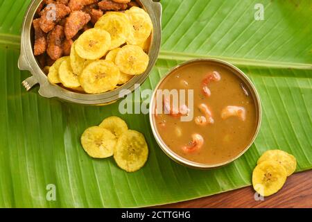 Onam sadhya süß parippu payasam oder dal kheer Dessert Kerala, Südindien. Indische mithai köstliche Festival süßes Gericht für Onam, Vishu, Deepawali, Stockfoto