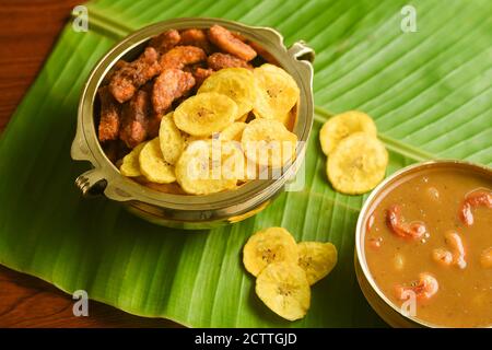 Onam sadhya süß parippu payasam oder dal kheer Dessert Kerala, Südindien. Indische mithai köstliche Festival süßes Gericht für Onam, Vishu, Deepawali, Stockfoto