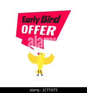 Early Bird Sonderangebot Rabatt Verkauf Event Banner flachen Stil Design Vektor Illustration. Stock Vektor