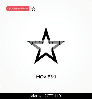 Filme-1 Vektorsymbol. . Moderne, einfache flache Vektor-Illustration für Website oder mobile App Stock Vektor