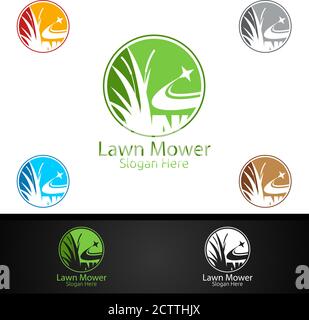 Rasenmäher Logo für Rasenmäher Gärtner Vektor Design Stock Vektor