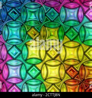 Buntglas Fenster Kunst Mosaik abstrakten Hintergrund Stockfoto
