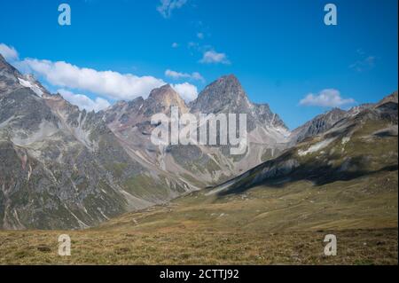 Piz Buin und Val Tuoi im Engadin Stockfoto