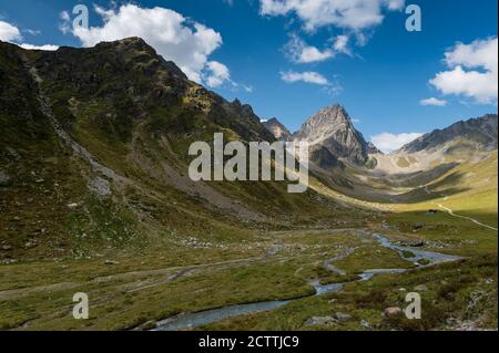 Piz Buin im Val Tuoi Stockfoto