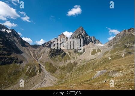 Piz Buin im Val Tuoi Stockfoto