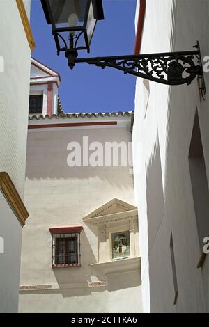 Sevilla, España, Hiszpania, Spanien, SPANIEN, EIN kleines Mosaik aus Keramikfliesen mit der Darstellung der heiligen Teresa von Jesus, ein kleines Mosaik mit der heiligen Teresa von Jesus Stockfoto