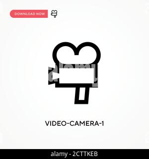 Vektorsymbol für Videokamera 1. . Moderne, einfache flache Vektor-Illustration für Website oder mobile App Stock Vektor