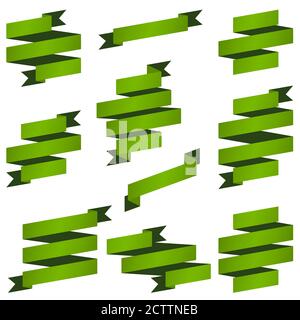 Große Sammlung von grünen Retro Banner Vektor-Datei Stock Vektor