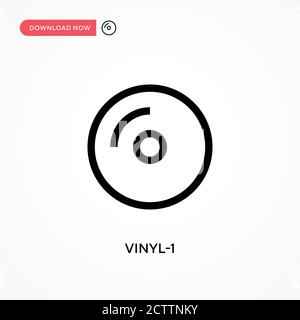Vektorsymbol Vinyl-1. . Moderne, einfache flache Vektor-Illustration für Website oder mobile App Stock Vektor