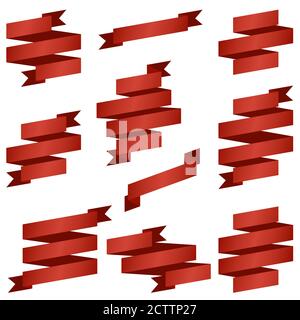 Große Sammlung von roten Retro Banner Vektor-Datei Stock Vektor