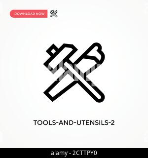 Werkzeuge-und-Utensilien-2 Vektor-Symbol. . Moderne, einfache flache Vektor-Illustration für Website oder mobile App Stock Vektor