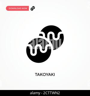 Takoyaki-Vektor-Symbol. . Moderne, einfache flache Vektor-Illustration für Website oder mobile App Stock Vektor