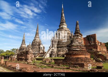 Wat Phra Si Sanphet in Ayutthaya, Thailand. Stockfoto