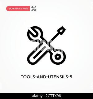 Werkzeuge-und-Utensilien-5 Vektor-Symbol. . Moderne, einfache flache Vektor-Illustration für Website oder mobile App Stock Vektor