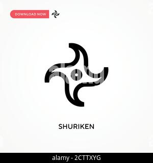 Symbol für Shuriken-Vektor. . Moderne, einfache flache Vektor-Illustration für Website oder mobile App Stock Vektor