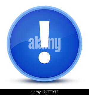 Ausrufezeichen luxuriöse glänzende blaue runde Knopf abstrakte Illustration Stockfoto