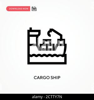 Vektor-Symbol für Frachtschiffe. . Moderne, einfache flache Vektor-Illustration für Website oder mobile App Stock Vektor