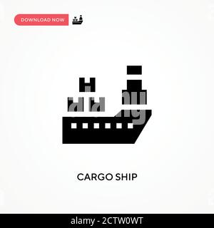 Vektor-Symbol für Frachtschiffe. . Moderne, einfache flache Vektor-Illustration für Website oder mobile App Stock Vektor