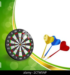 Abstrakt Hintergrund grüne Darts Board Gold Rahmen Illustration Vektor Stock Vektor