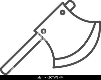 Beil Reparatur Werkzeug, rustikale Waffe Linie Symbol Stil Vektor Illustration Stock Vektor