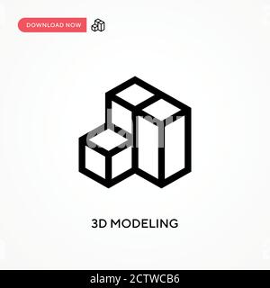 3D-Modellierungs-Vektorsymbol. . Moderne, einfache flache Vektor-Illustration für Website oder mobile App Stock Vektor