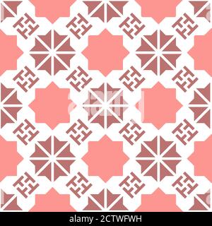 Geometrische Koralle, orange Farbe Vektor-Muster. Nahtlose geometrische wiederholende Textur für Stoff-Design, Stoff, Textil Stock Vektor
