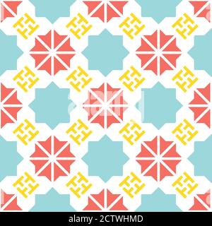 Geometrisches Farbvektormuster. Nahtlose geometrische Wiederholung Muster für Stoff-Design, Stoff, Textil Stock Vektor