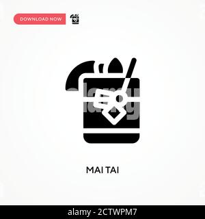 Mai-Tai-Vektor-Symbol. . Moderne, einfache flache Vektor-Illustration für Website oder mobile App Stock Vektor