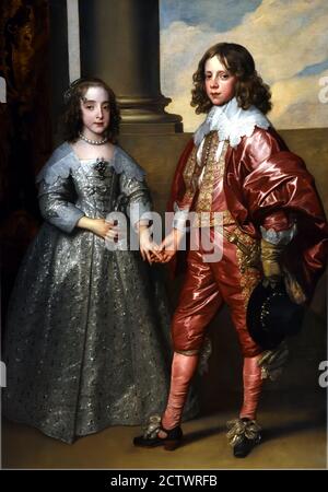 Willem II Prinz von Orange und seine Braut Mary Stuart 1641 von Anthony Antoon Anton van Dyck 1599-1641 Flämisch Belgien Belgier ( Junge 14 Mädchen 9 Jahr ) Stockfoto