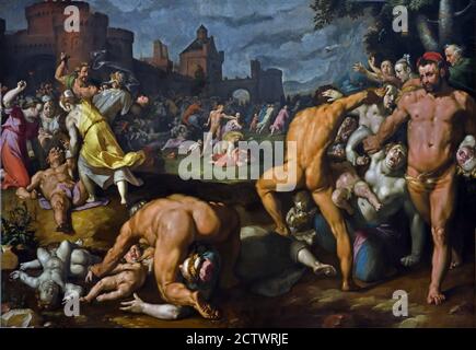 Das Massaker der Unschuldigen 1590 Cornelis Cornelisz van Haarlem 1562-1638 Niederländisch Niederlande Stockfoto