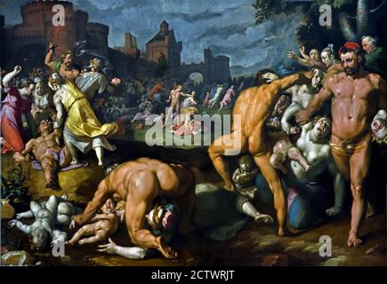 Das Massaker der unschuldigen 1590 Cornelis Cornelisz van Haarlem 1562-1638 Niederländisch Niederlande Stockfoto